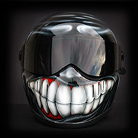 airbrush aerograf bandit smile uśmiech kask motocyklowy