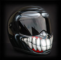 airbrush aerograf skull motorcycle helmet