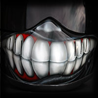 airbrush aerograf motorcycle helmet harley mouth teeth theme painted