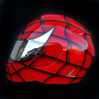 aerograf airbrush red spiderman kask helmet krakow