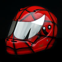 airbrush aerograf spiderman helmet red