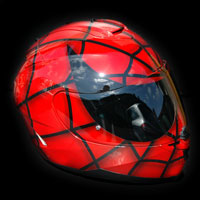 helmet kask spiderman red metalic