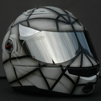 aerograf airbrush spiderman helmet white