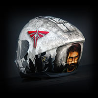 customowy kask w motywie z gry The Last of Us artystycznie malowany