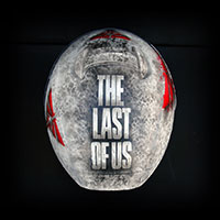 artistic painted motorcycle helmet the last of us with joel miller portrait airbrush
