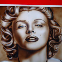 airbrush aerograf graffiti merlyn monroe portrait portret