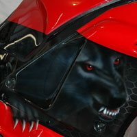 airbrush aerograf motorcycle red graphite