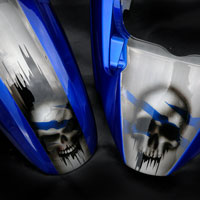 airbrush aerograf motorcycle suzuki gsxr skull aluminium metal effect