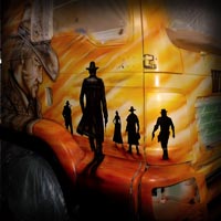 artystyczne malowanie airbrush kabin tirów Scania i MAN